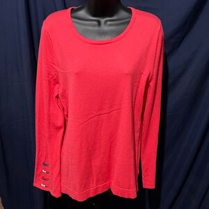Elegant Red Long Sleeve Women's Top